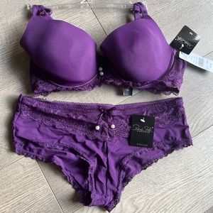 René Rofé - Lace Push-up Bra & Matching Panties Set